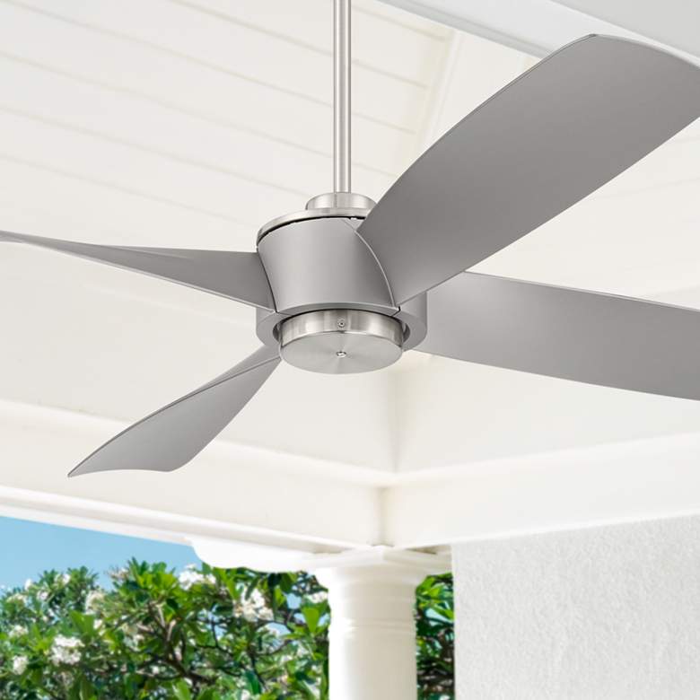 Image 1 56 inch Casa Vieja Grand Milano Silver Damp Ceiling Fan with Remote