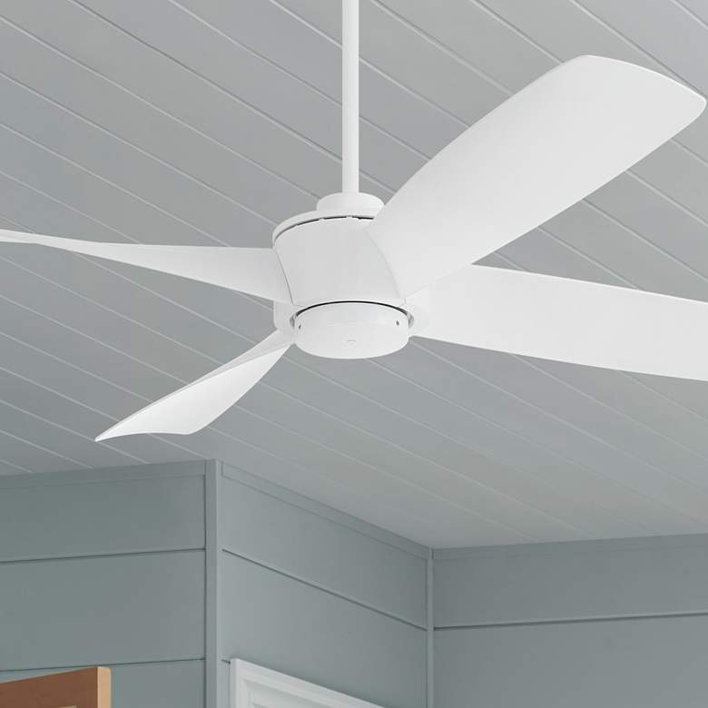 Image 1 56" Casa Vieja Grand Milano White Damp Ceiling Fan with Remote