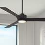 2_56" Casa Vieja Kali Matte Black LED Damp Ceiling Fan with Remote