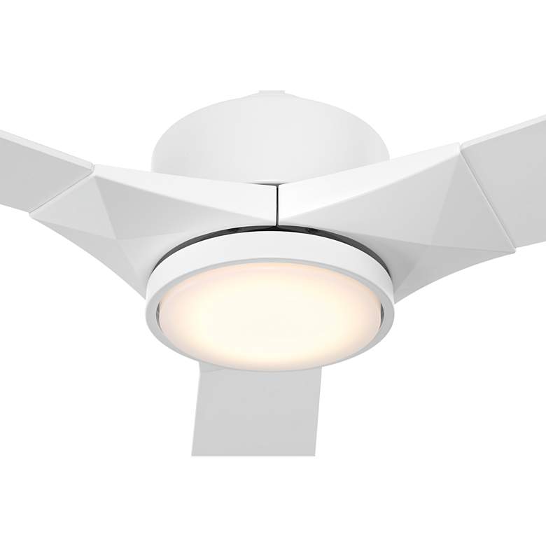 Image 3 56" Casa Vieja Kali Matte White LED Damp Ceiling Fan with Remote more views