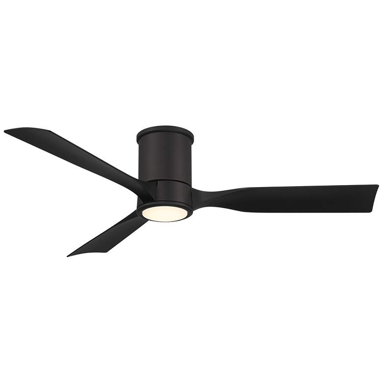 Image 2 56" Casa Vieja Keel Matte Black LED Damp Remote Hugger Ceiling Fan