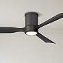 3_56" Casa Vieja Keel Matte Black LED Damp Remote Hugger Ceiling Fan