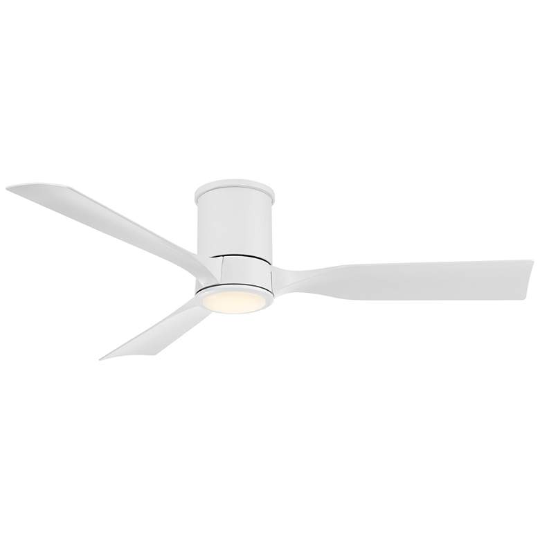 Image 2 56" Casa Vieja Keel Matte White LED Damp Remote Hugger Ceiling Fan