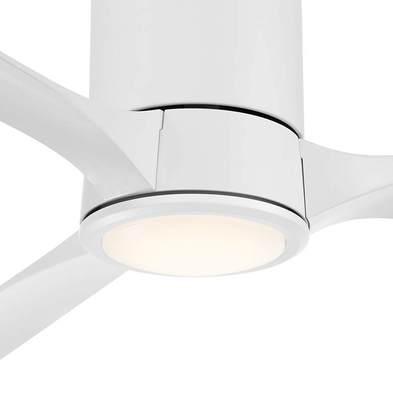 Image 3 56" Casa Vieja Keel Matte White LED Damp Remote Hugger Ceiling Fan more views