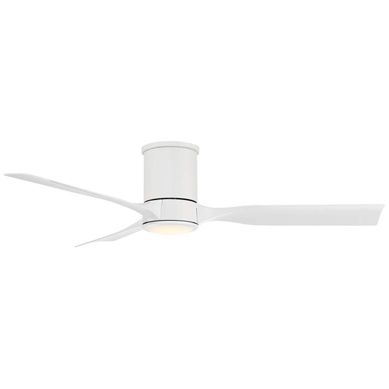 Image 5 56" Casa Vieja Keel Matte White LED Damp Remote Hugger Ceiling Fan more views