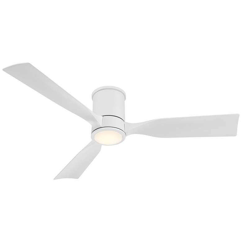 Image 6 56" Casa Vieja Keel Matte White LED Damp Remote Hugger Ceiling Fan more views
