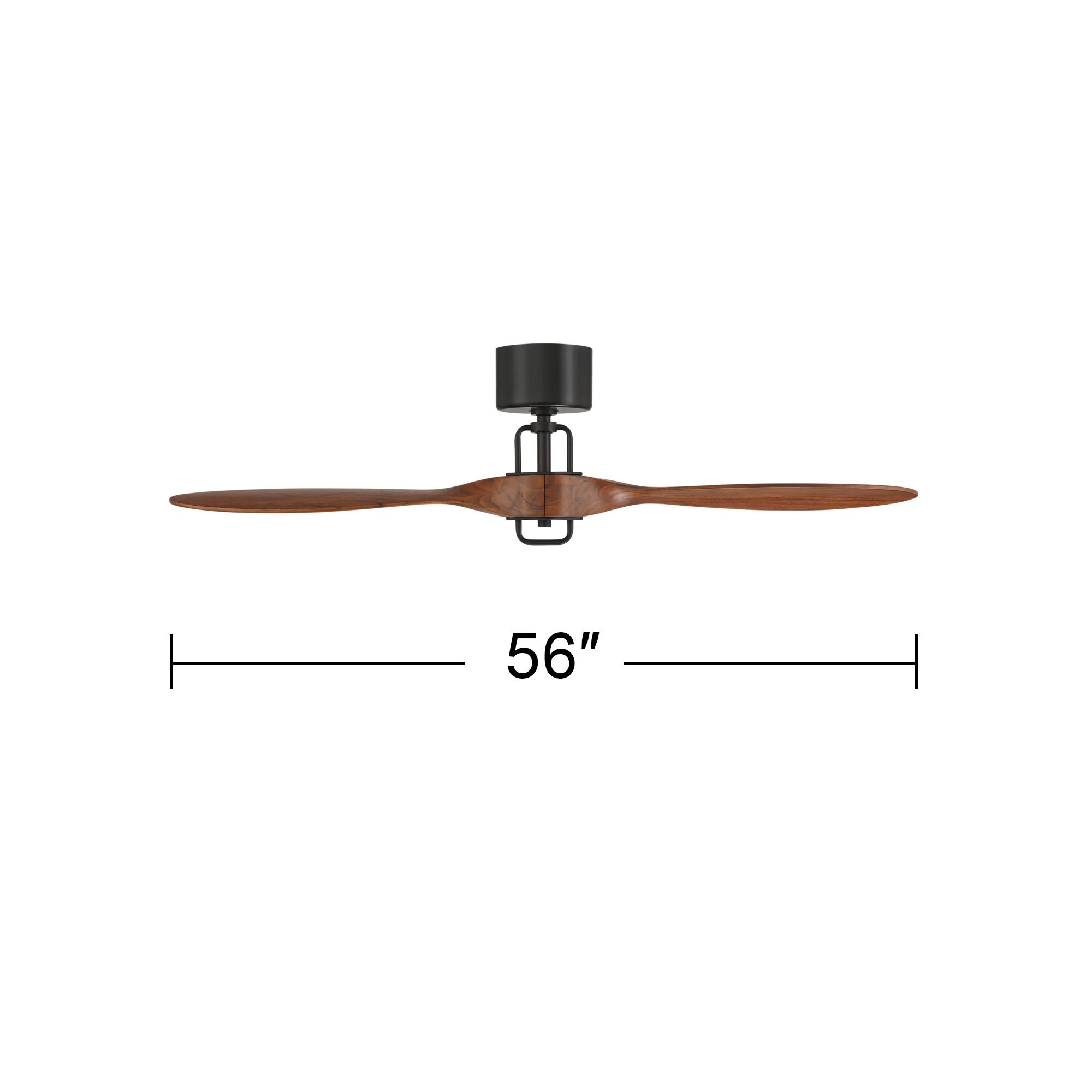 56" Casa Vieja Longbow Black and Walnut Indoor/Outdoor Ceiling Fan