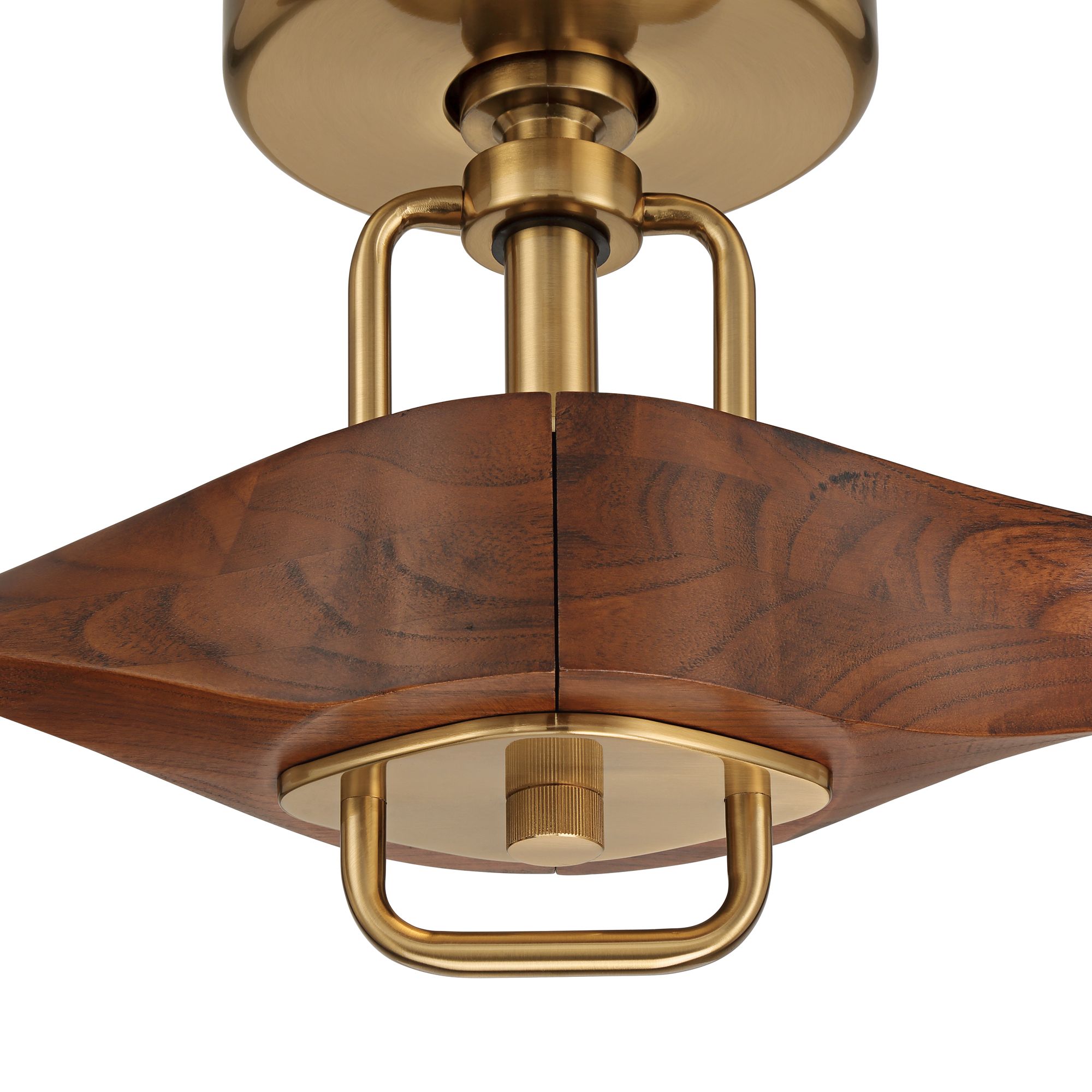 Image 4 56" Casa Vieja Longbow Brass and Walnut Indoor/Outdoor Ceiling Fan more views