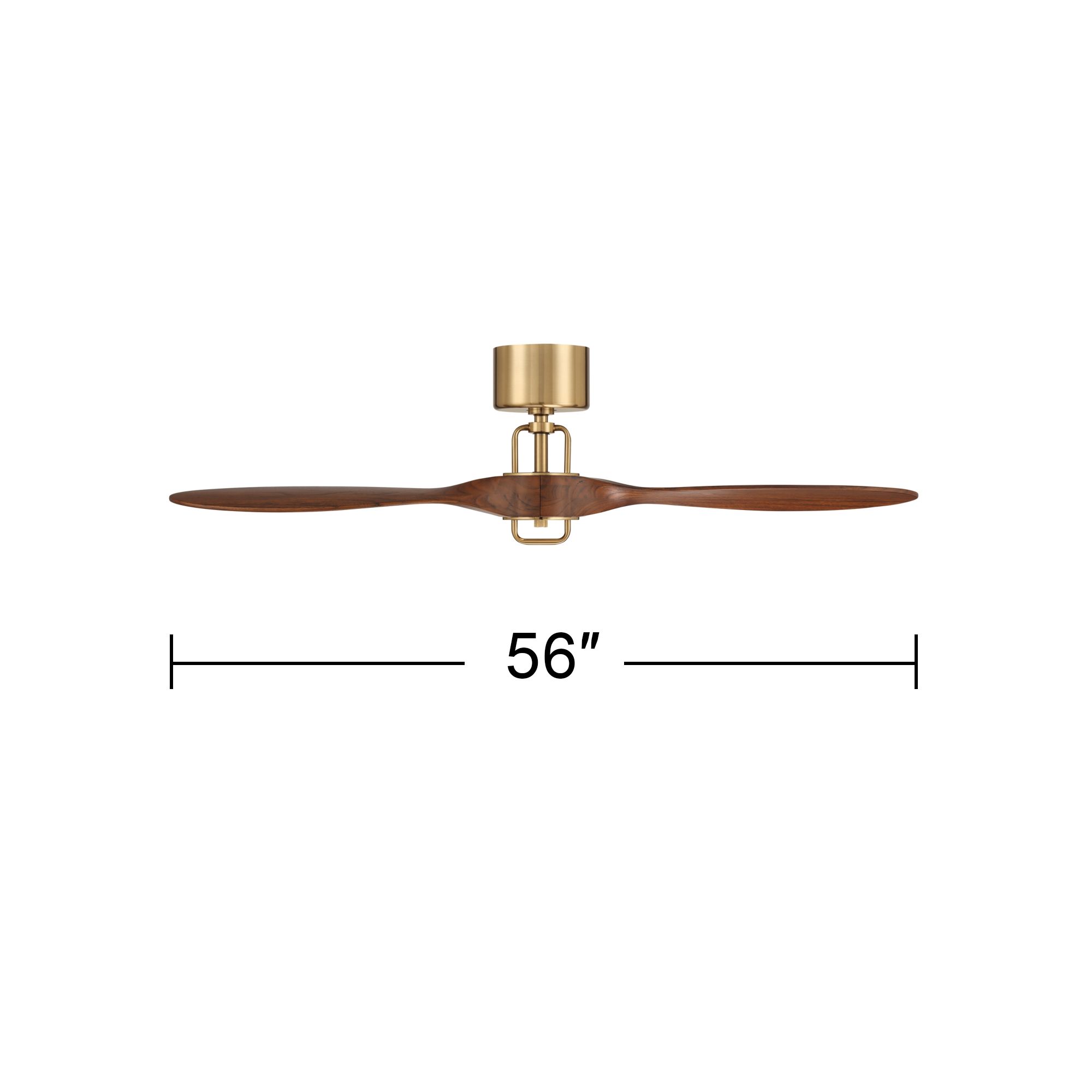 56" Casa Vieja Longbow Brass and Walnut Indoor/Outdoor Ceiling Fan in scene