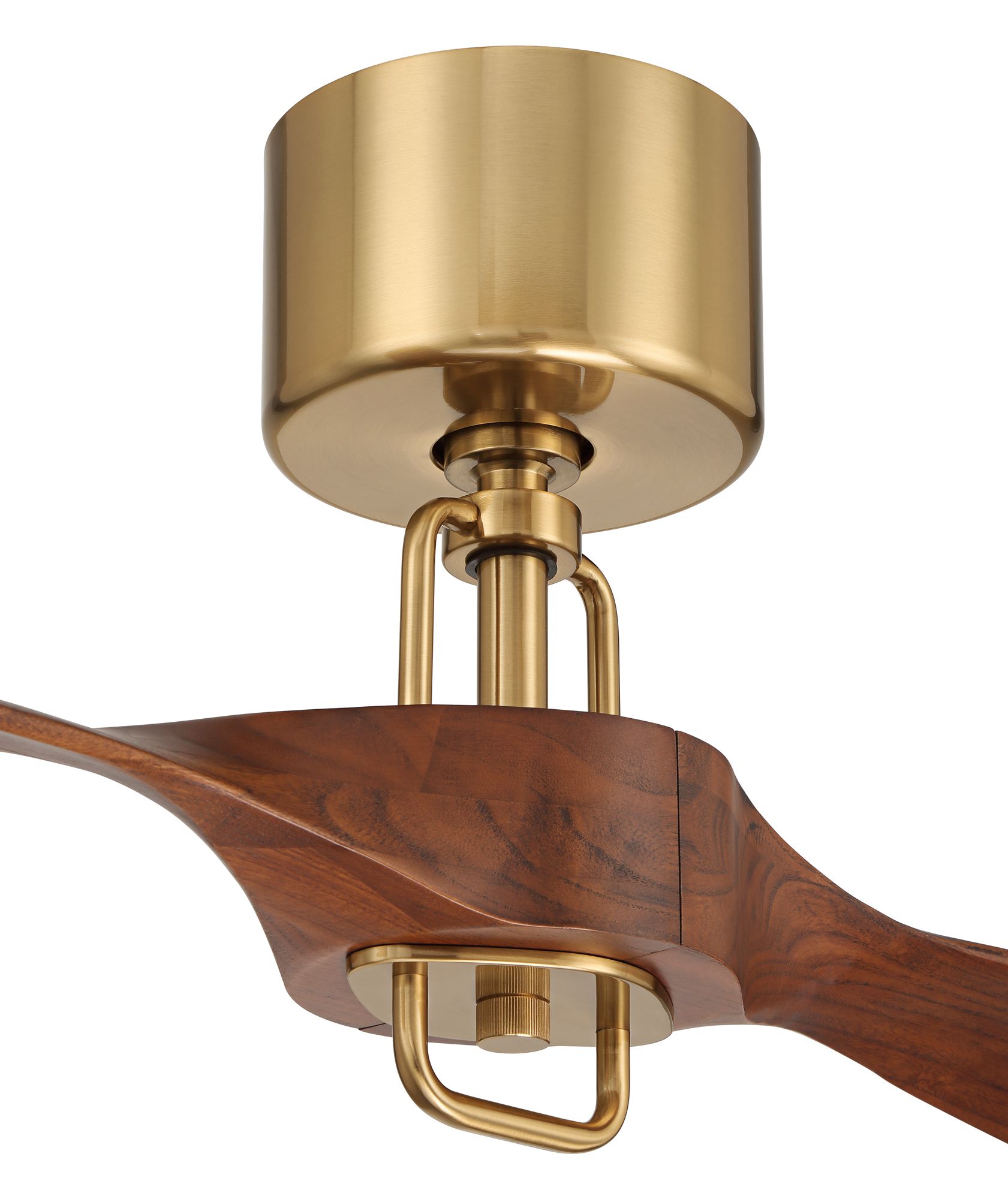Image 5 56" Casa Vieja Longbow Brass and Walnut Indoor/Outdoor Ceiling Fan more views