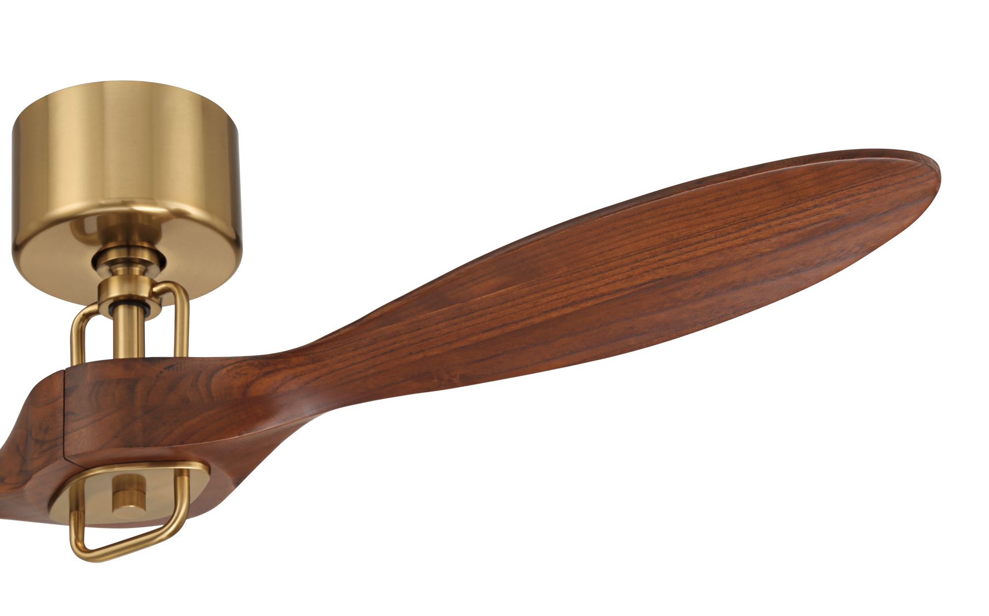 Image 6 56" Casa Vieja Longbow Brass and Walnut Indoor/Outdoor Ceiling Fan more views