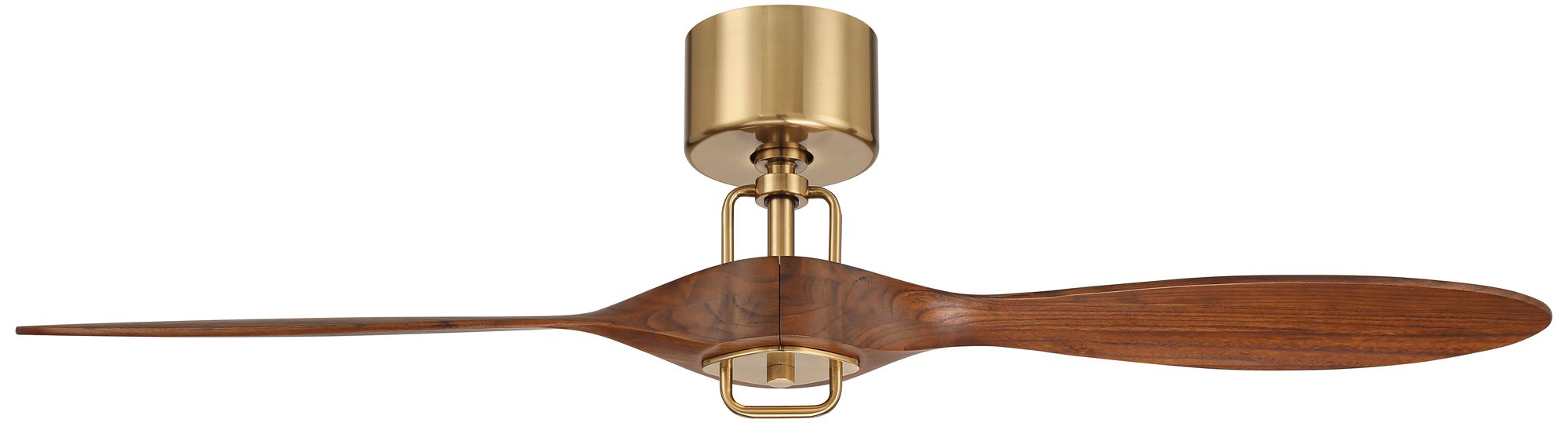 56" Casa Vieja Longbow Brass and Walnut Indoor/Outdoor Ceiling Fan in scene