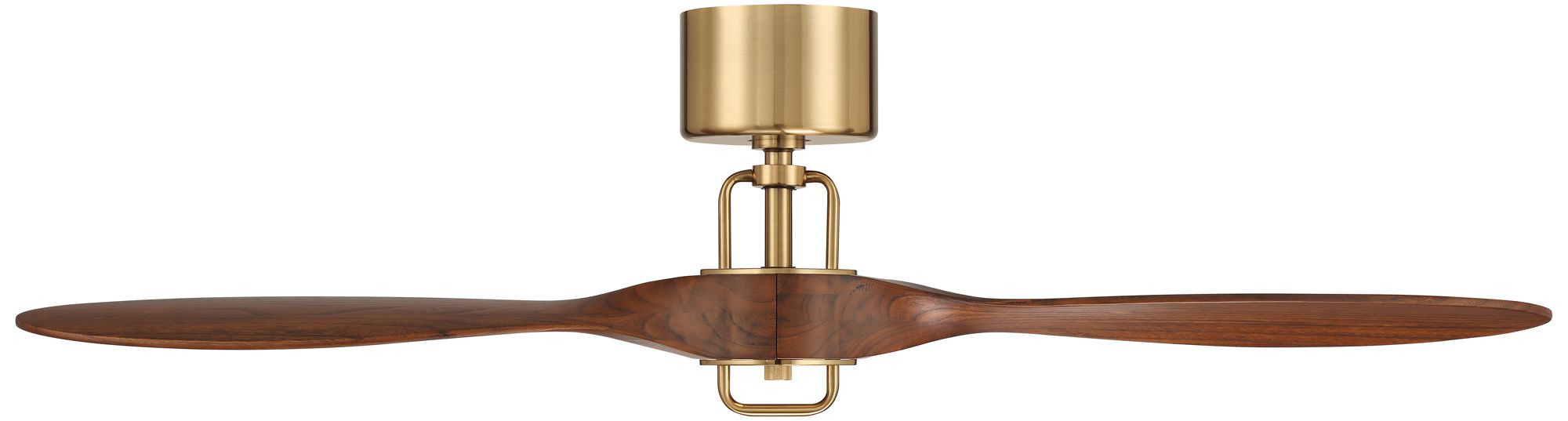 56" Casa Vieja Longbow Brass and Walnut Indoor/Outdoor Ceiling Fan in scene