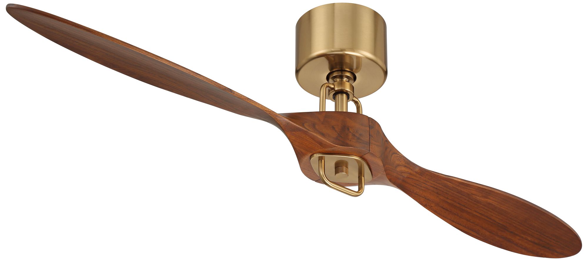 56" Casa Vieja Longbow Brass and Walnut Indoor/Outdoor Ceiling Fan in scene