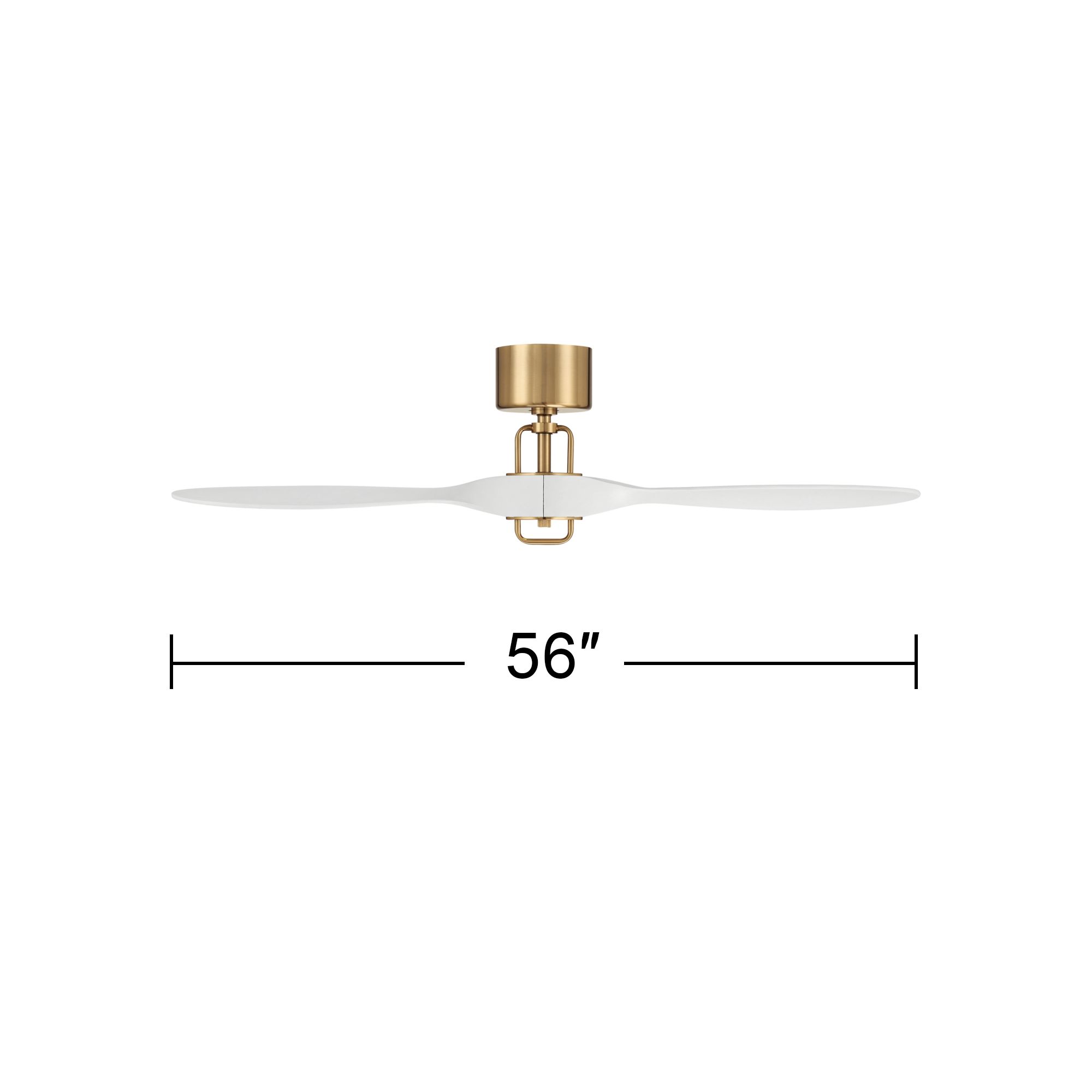 56" Casa Vieja Longbow Brass and White Indoor/Outdoor Ceiling Fan