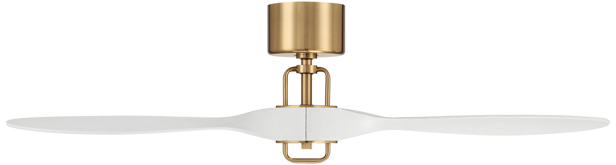 56" Casa Vieja Longbow Brass and White Indoor/Outdoor Ceiling Fan