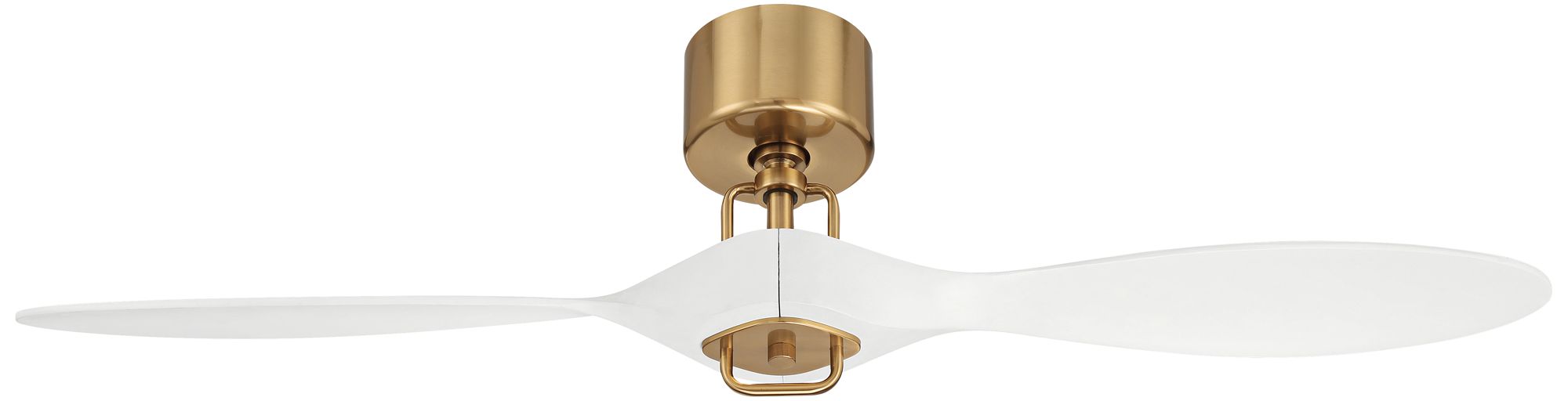 56" Casa Vieja Longbow Brass and White Indoor/Outdoor Ceiling Fan