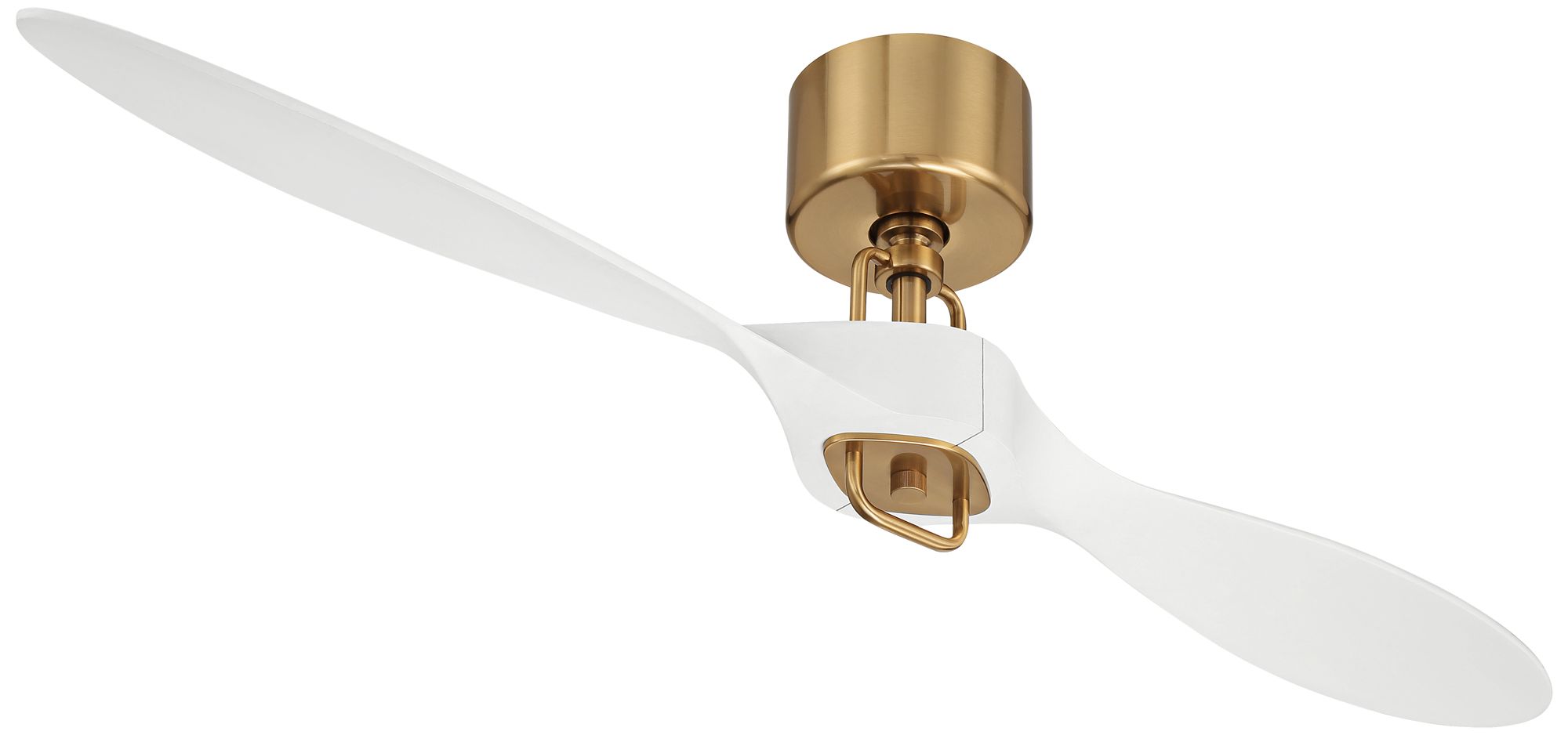 56" Casa Vieja Longbow Brass and White Indoor/Outdoor Ceiling Fan