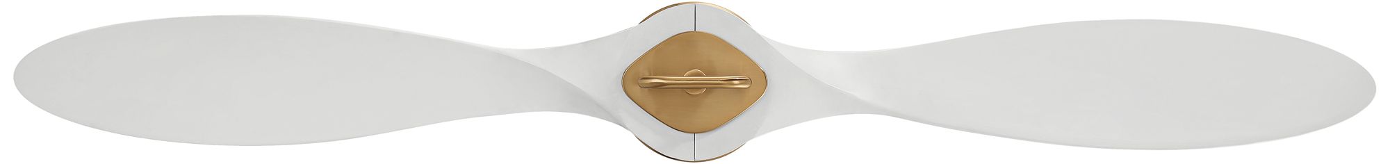 56" Casa Vieja Longbow Brass and White Indoor/Outdoor Ceiling Fan