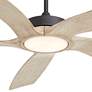 4_56" Casa Vieja Mach-5 Black and White Oak LED Damp Fan with Remote more views