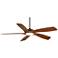 56" Casa Vieja Mach-5 Bronze and Koa LED Damp Ceiling Fan with Remote