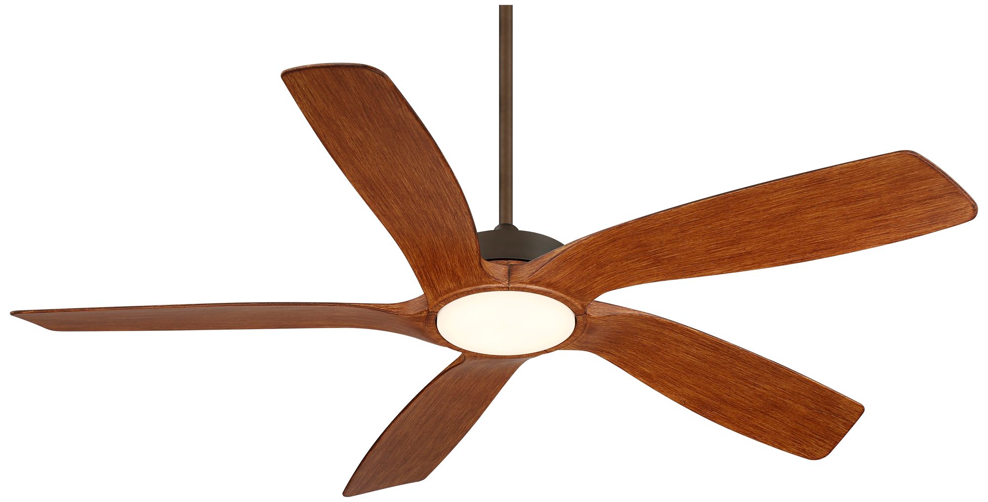 Watch A Video About the 56" Casa Vieja Mach-5 Bronze and Koa LED Damp Ceiling Fan with Remote