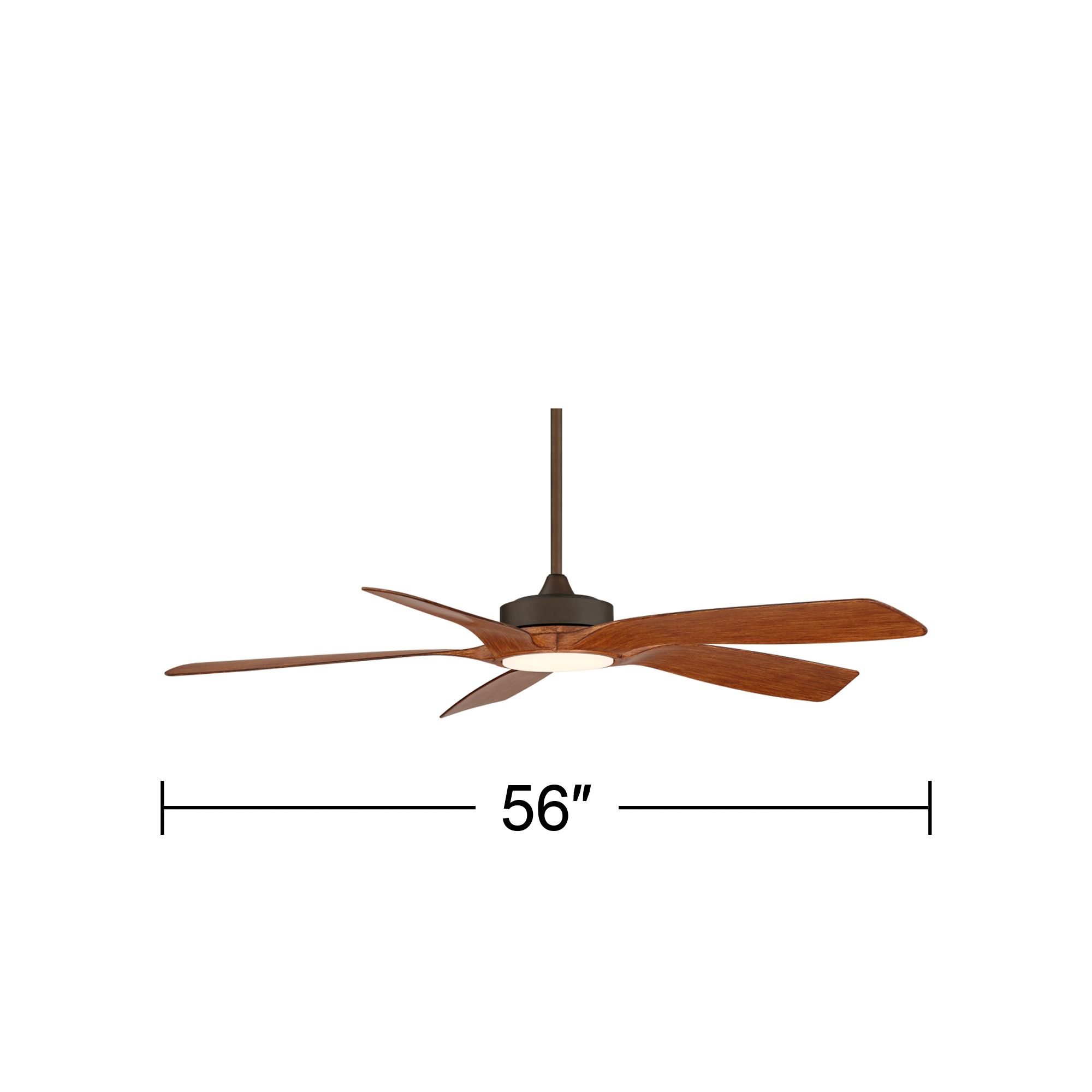 Watch A Video About the 56" Casa Vieja Mach-5 Bronze and Koa LED Damp Ceiling Fan with Remote