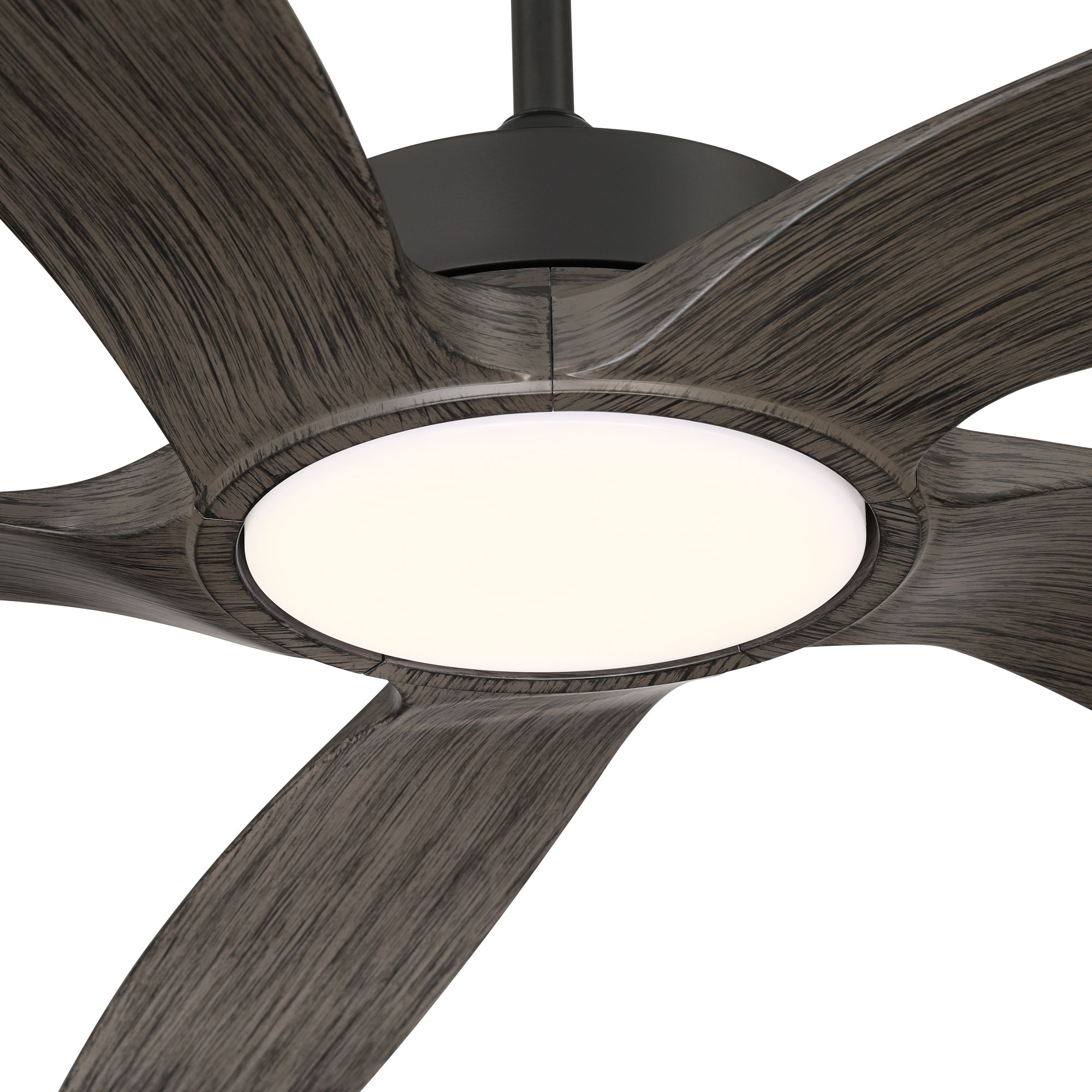 Image 3 56" Casa Vieja Mach-5 Matte Black LED Damp Ceiling Fan with Remote more views