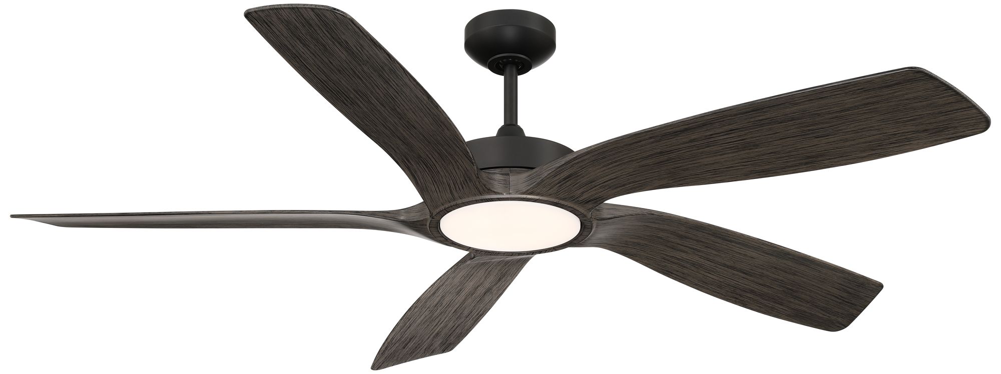 56" Casa Vieja Mach-5 Matte Black LED Damp Ceiling Fan with Remote