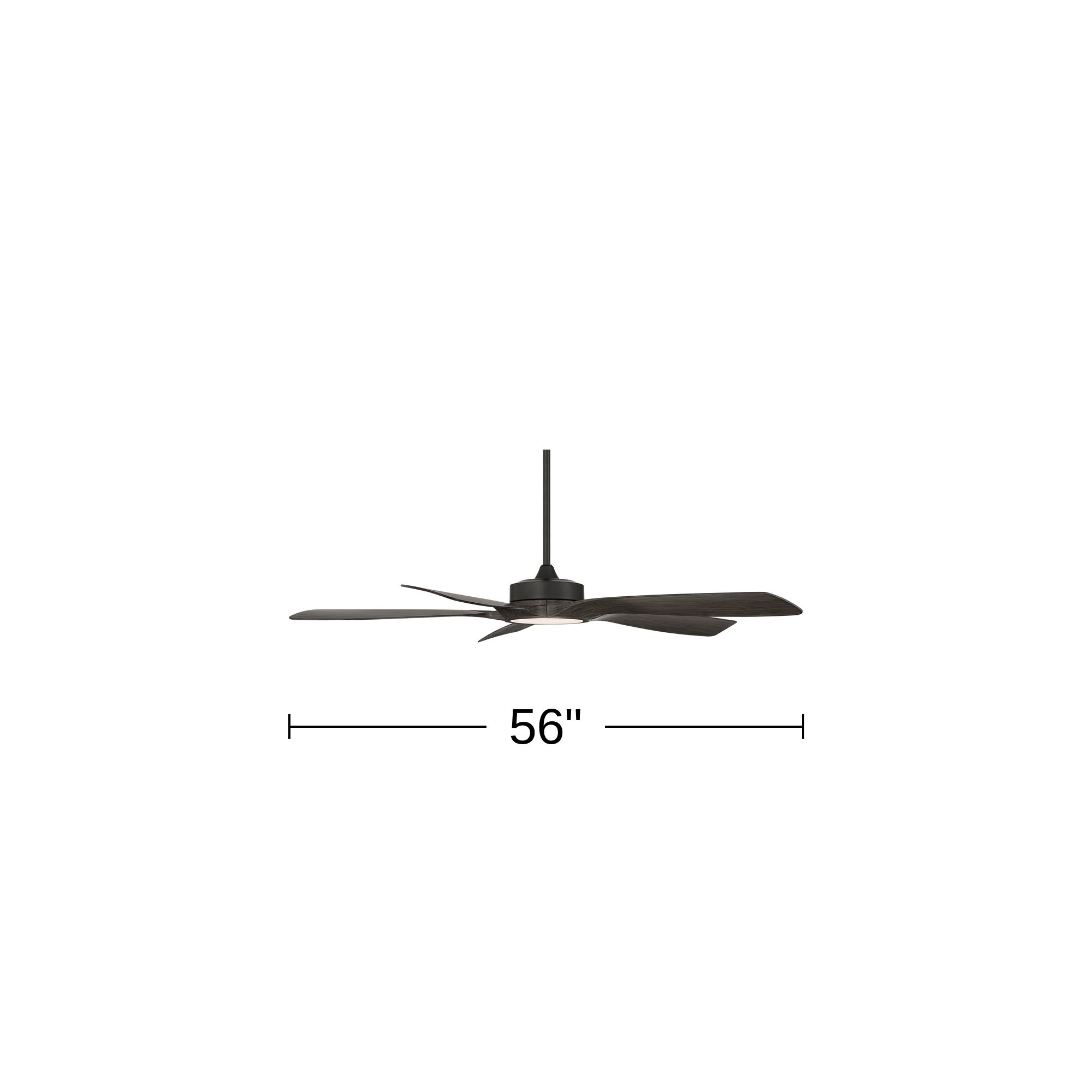 56" Casa Vieja Mach-5 Matte Black LED Damp Ceiling Fan with Remote