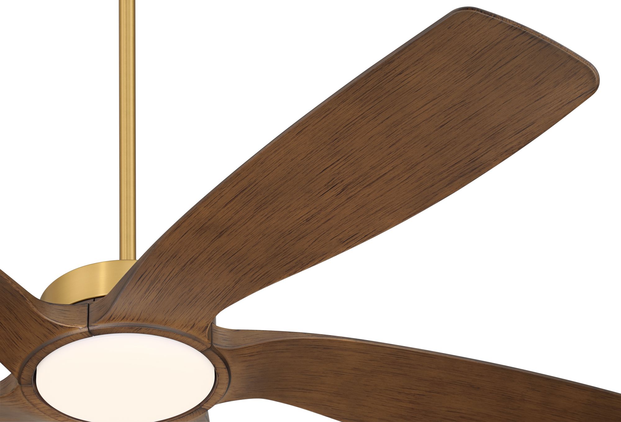 Image 4 56" Casa Vieja Mach-5 Soft Brass LED Damp Ceiling Fan with Remote more views