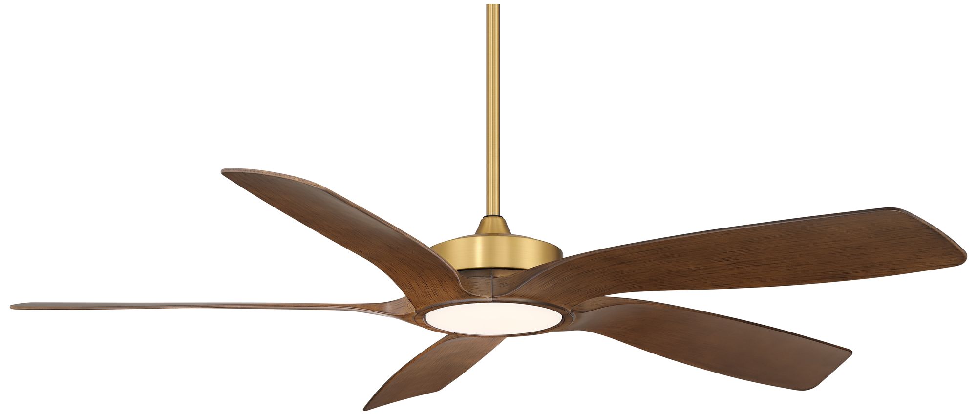 Image 6 56" Casa Vieja Mach-5 Soft Brass LED Damp Ceiling Fan with Remote more views