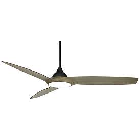 Image2 of 56" Casa Vieja Olympia Breeze Matte Black LED Ceiling Fan with Remote