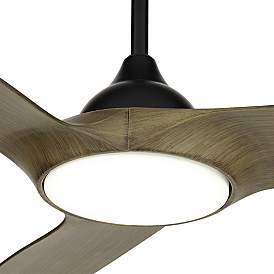 Image3 of 56" Casa Vieja Olympia Breeze Matte Black LED Ceiling Fan with Remote more views