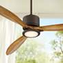 56" Casa Vieja Rally Bronze Damp Rated LED Ceiling Fan with Remote