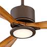56" Casa Vieja Rally Bronze Damp Rated LED Ceiling Fan with Remote