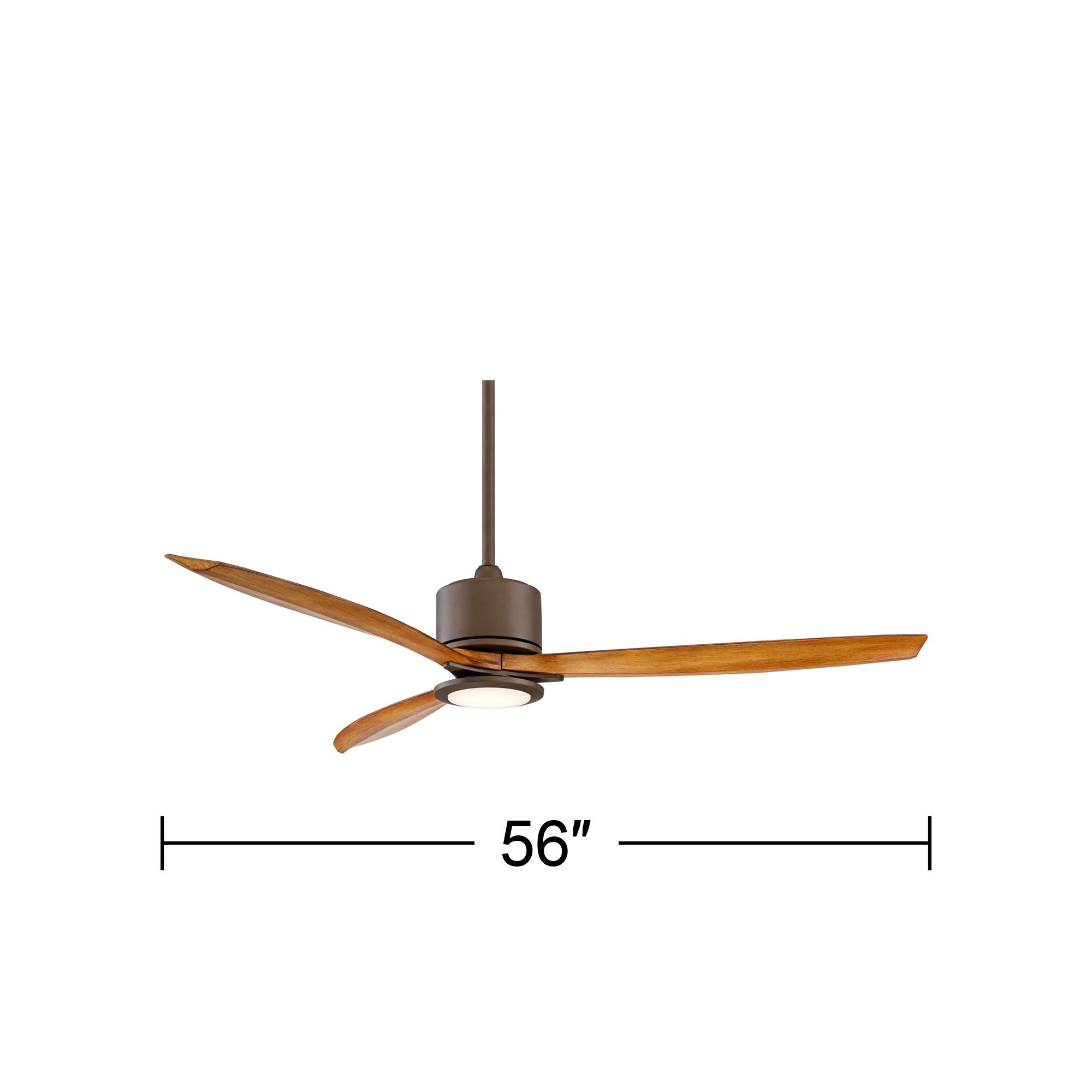 56" Casa Vieja Rally Bronze Damp Rated LED Ceiling Fan with Remote