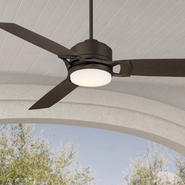 Image 1 56 inch Casa Vieja Silverado Breeze Bronze LED Damp Rated Fan with Remote
