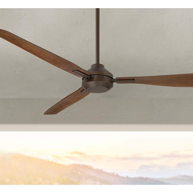 Image 1 56" Casa Vieja Sol Bronze and Dark Walnut Ceiling Fan with Remote
