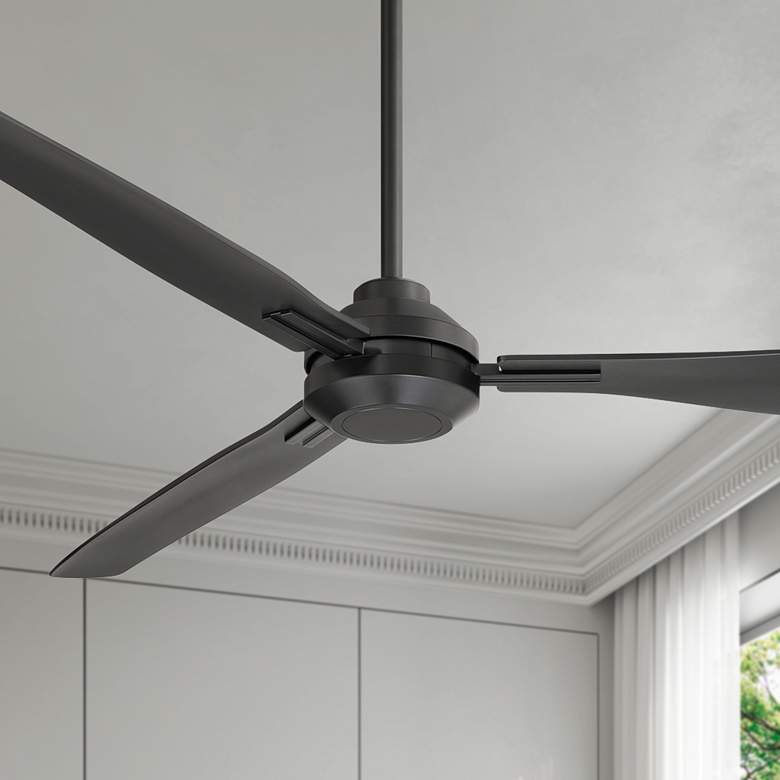 Image 1 56" Casa Vieja Sol Matte Black Ceiling Fan with Remote