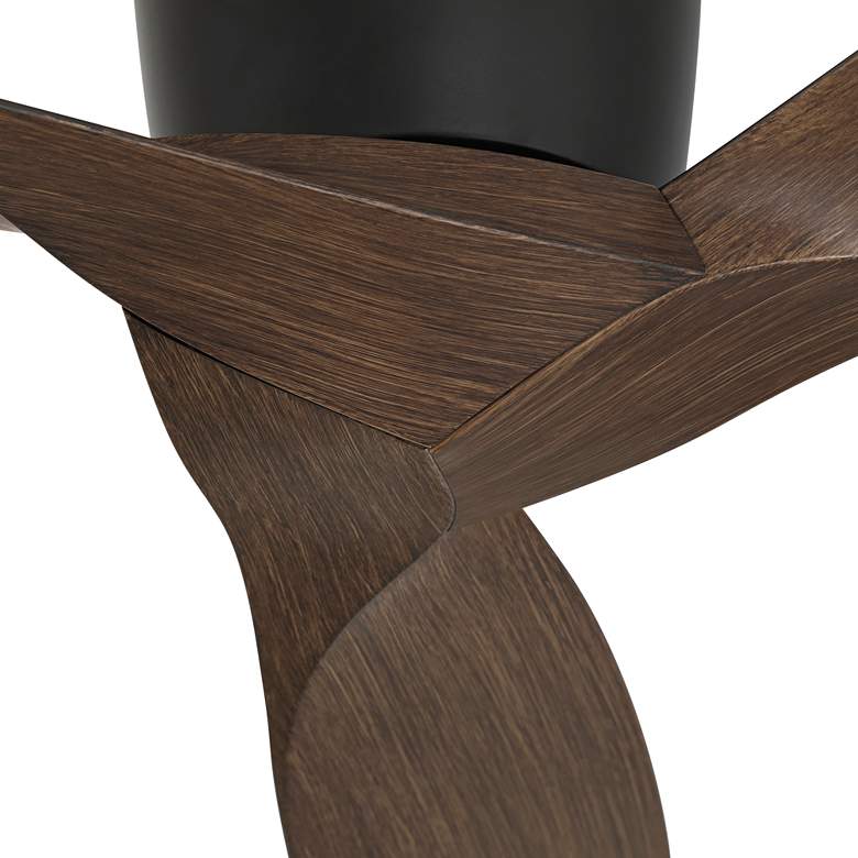 Image 4 56" Casa Vieja Tre Black and Walnut Indoor-Outdoor Hugger Ceiling Fan more views