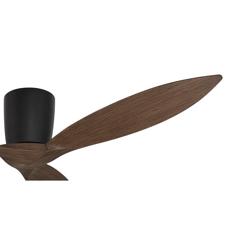 Image 5 56" Casa Vieja Tre Black and Walnut Indoor/Outdoor Hugger Ceiling Fan more views