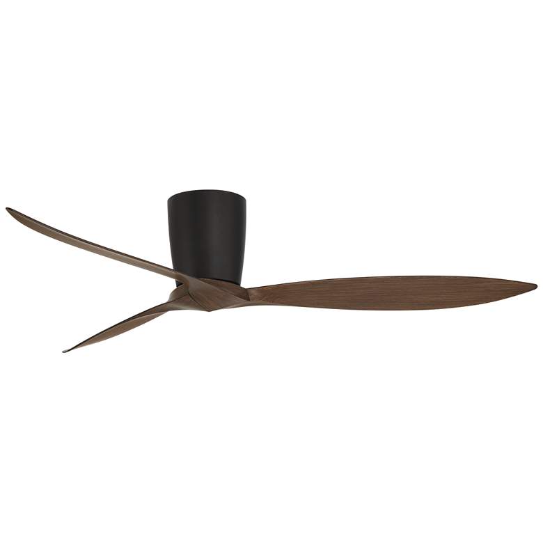 Image 6 56" Casa Vieja Tre Black and Walnut Indoor/Outdoor Hugger Ceiling Fan more views