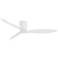 56" Casa Vieja Tre Matte White Indoor/Outdoor Hugger Ceiling Fan