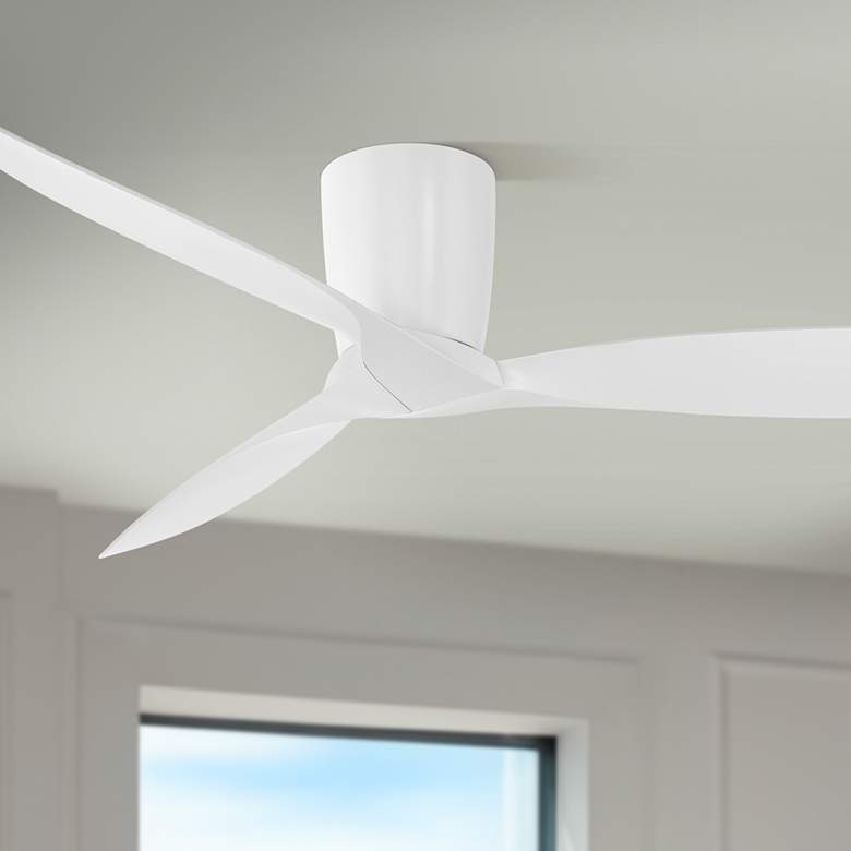 Image 1 56" Casa Vieja Tre Matte White Indoor/Outdoor Hugger Ceiling Fan
