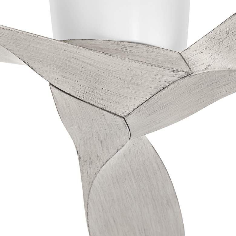 Image 3 56" Casa Vieja Tre White and Oak Indoor/Outdoor Hugger Ceiling Fan more views