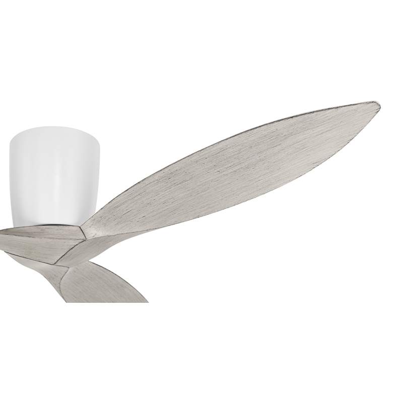 Image 5 56" Casa Vieja Tre White and Oak Indoor/Outdoor Hugger Ceiling Fan more views