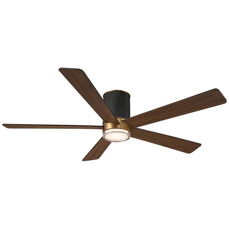 Image 2 56" Casa Vieja Vex Matte Black LED Hugger Ceiling Fan with Remote