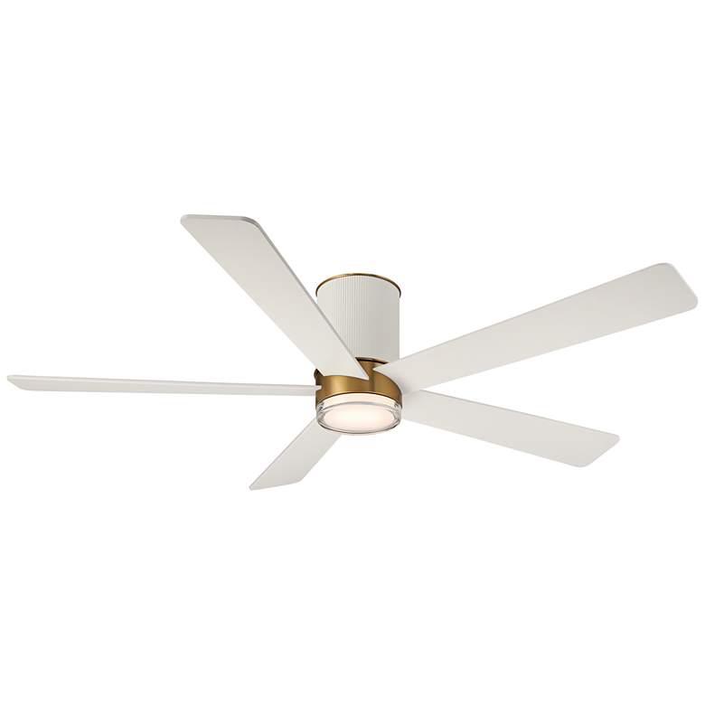 Image 2 56" Casa Vieja Vex Matte White LED Hugger Ceiling Fan with Remote
