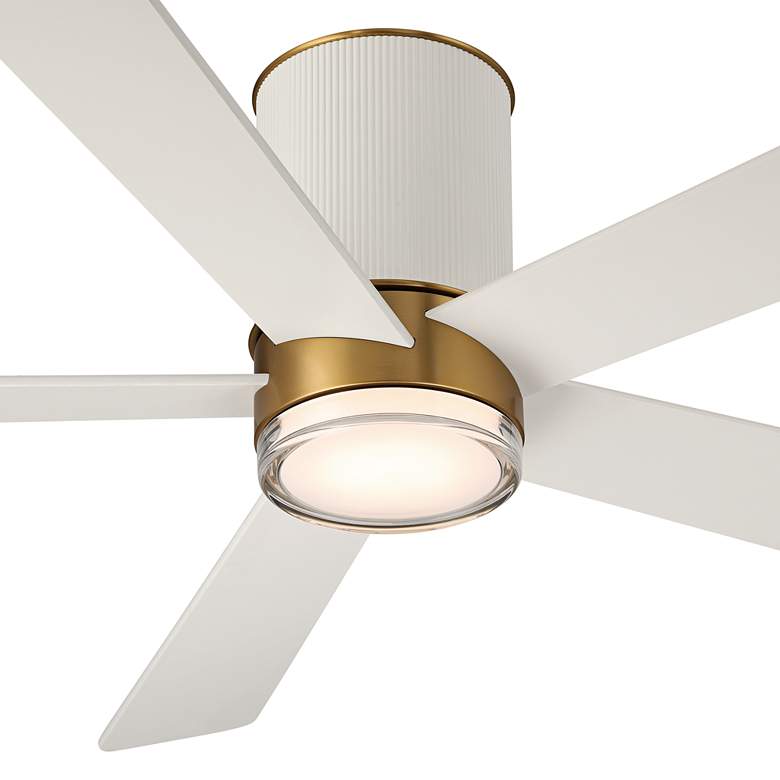 Image 3 56" Casa Vieja Vex Matte White LED Hugger Ceiling Fan with Remote more views